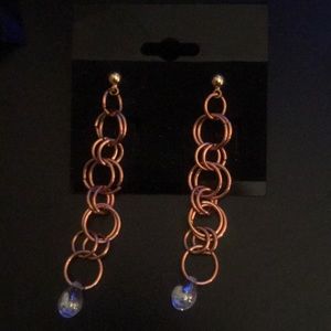 Chain drop earrings.